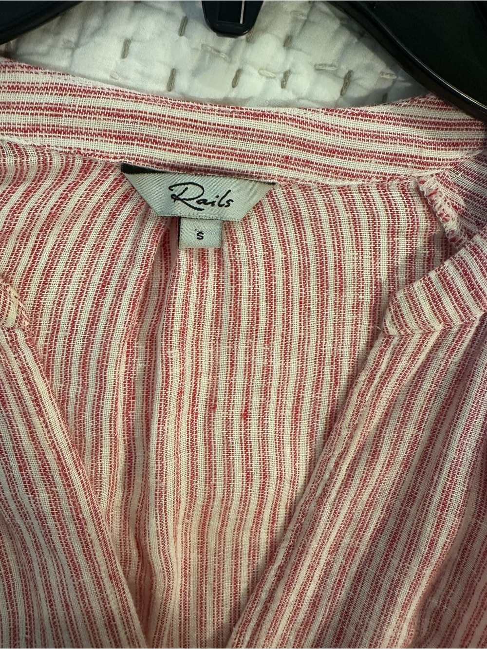 Rails Red & White Striped Button-Front Blouse with Drawstring - Picture 3 of 3